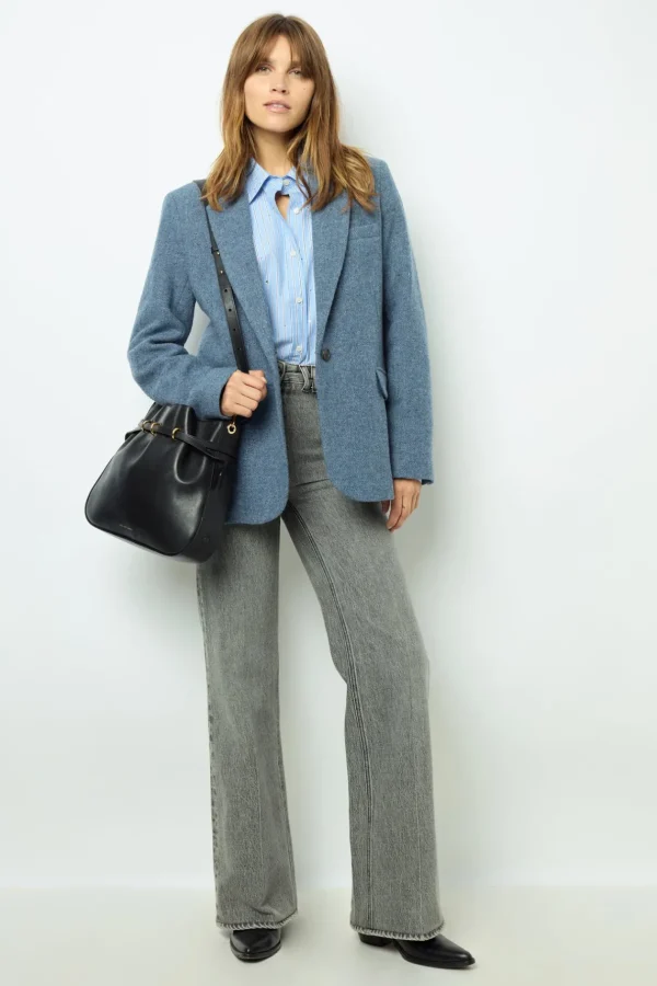 Shop Wool blend blazer - MARINE Jackets