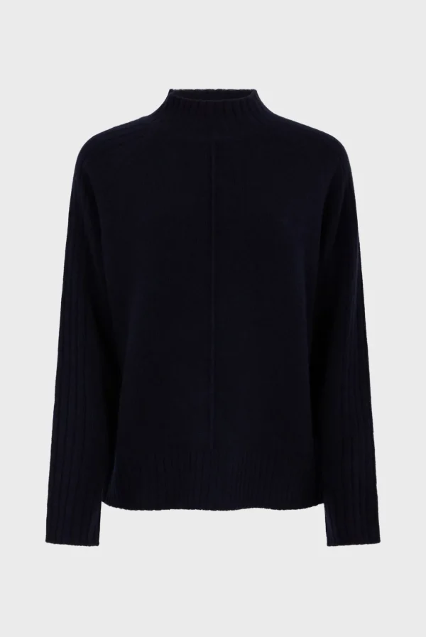 Fashion Wool sweater with stand up collar - JAINA Knitwear