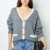 Cheap Wool two-coloured cardigan - JANNICE Knitwear