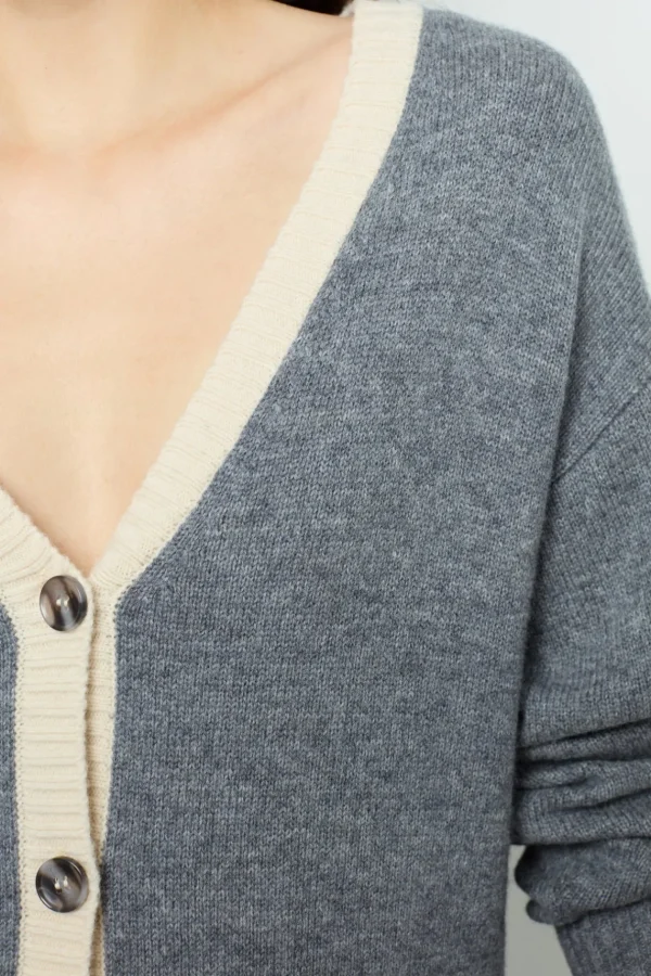 Cheap Wool two-coloured cardigan - JANNICE Knitwear