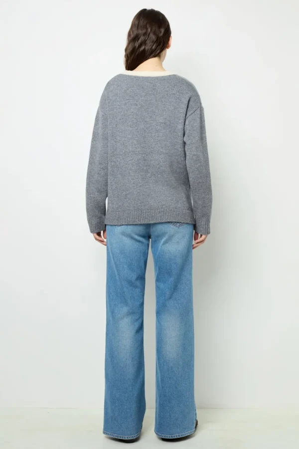 Cheap Wool two-coloured cardigan - JANNICE Knitwear